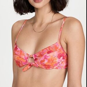 Vibrant Floral Bikini Set with matching skirt